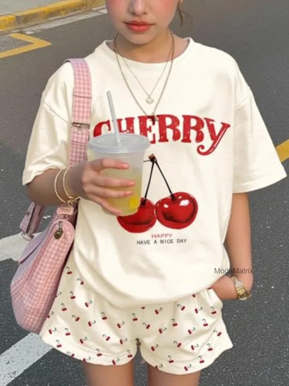 Girls Graphic Tee & Shorts 2 Piece Set Summer Outfit Casual Lounge